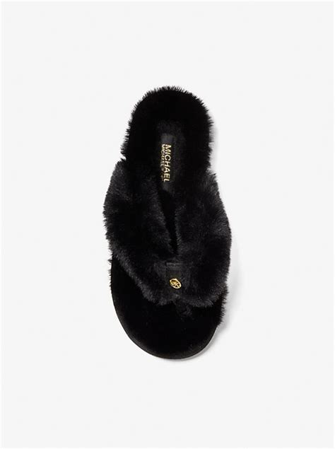 michael kors lala slipper|MICHAEL Michael Kors Lala Faux Fur Slippers .